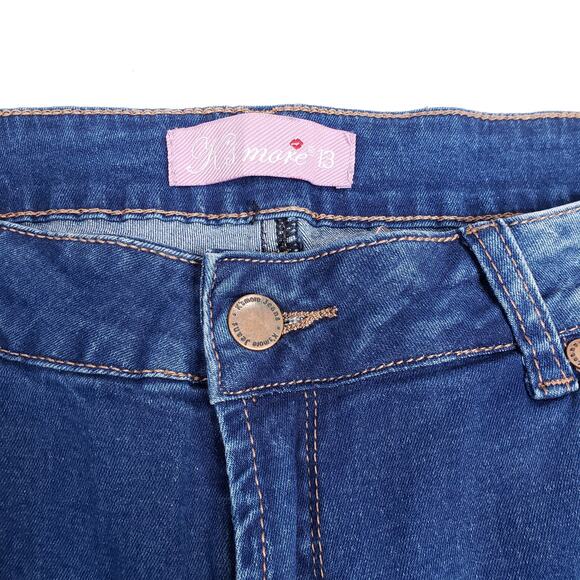 K's More Destressed Raw Hem Skinny Medium Wash Denim Jeans Women's Size 13 - Picture 4 of 9